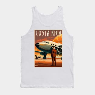 Costa Rica Plane Vintage Travel Art Poster Tank Top